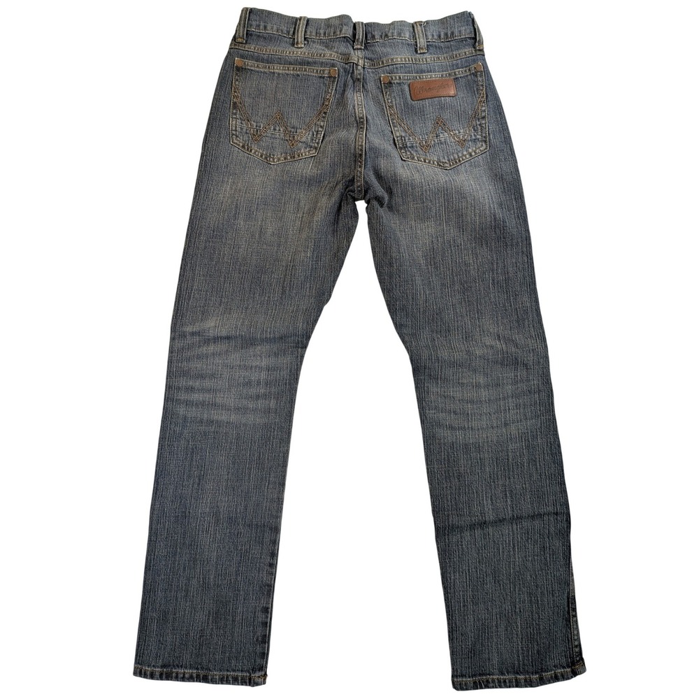 Wrangler Jeans Mens 32x32 Blue Denim Retro Slim Straight Boot Cowboy Western Y2k - Picture 2 of 12